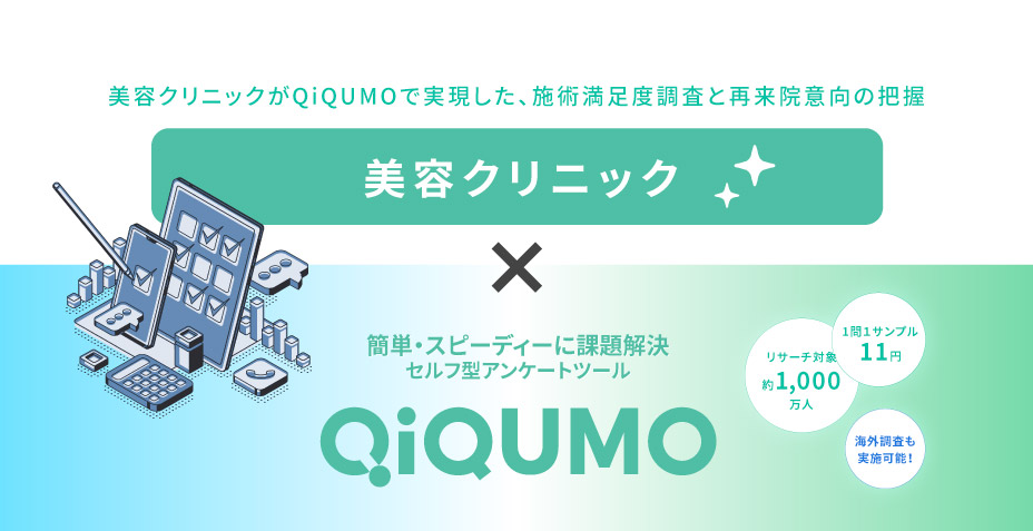 美容クリニックがQiQUMOで実現した、施術満足度調査と再来院意向の把握