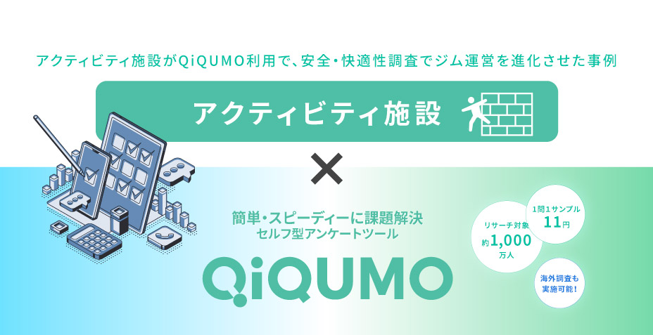 アクティビティ施設がQiQUMO利用で、安全・快適性調査でジム運営を進化させた事例