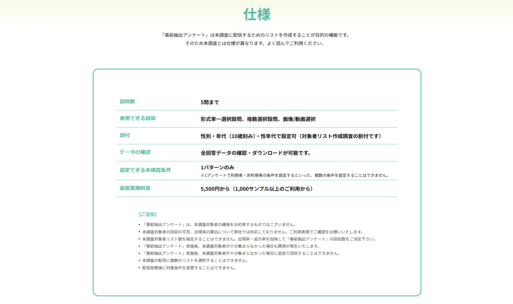 QiQUMOの事前抽出調査