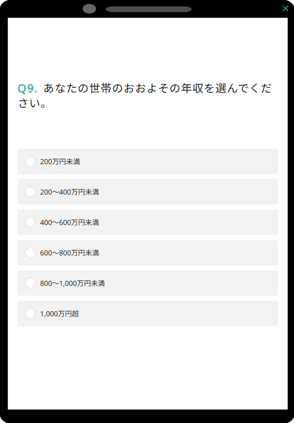 SA：シングルアンサーの設問例